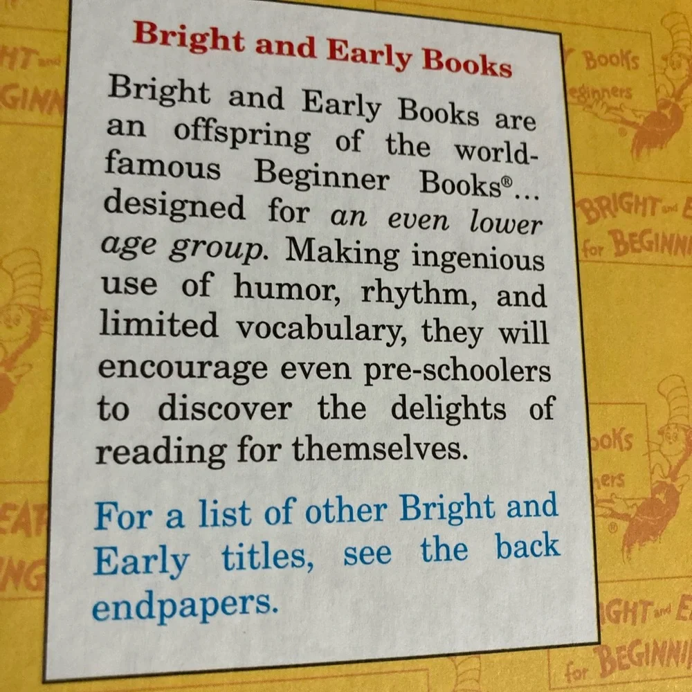 Dr. Seuss Wings on Things & Great Day For Up Bright & Early Kids Books 2 Set